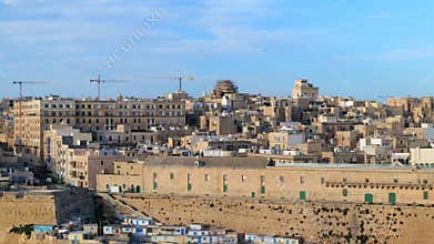 Historic Limestone Buildings and Fortifications in Valletta, Malta