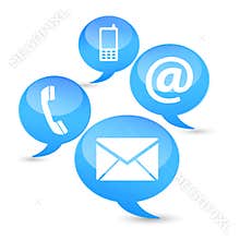 Contact Us Web Icons Clouds