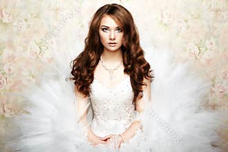 Portrait of beautiful bride. Wedding photo