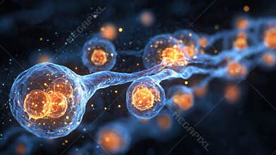 abstract microchimerism concept with scientific background