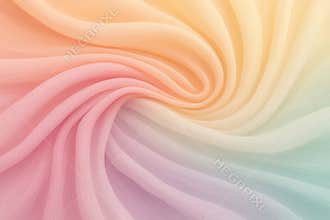 Soft pastel swirls of fabric flowing in a gentle gradient of warm and cool tones