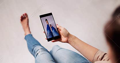 AR Fashion: Woman Trying On Virtual Shoes
