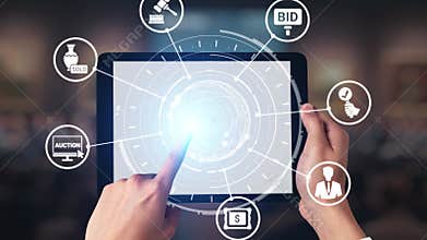 Online auction concept for digital bidding and sales Spire