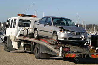 Crashed Car on Trailer