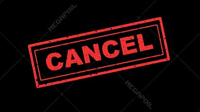 cancel red rubber stamp