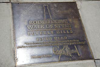 Edith Head Plaque in the Sidewalk on the Rodeo Drive
