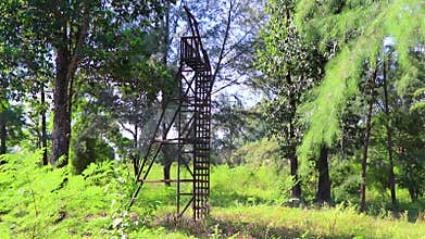 Broken watch tower in jungle after tsunami Khao Lak Thailand