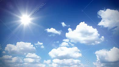 Sunny sky with clouds