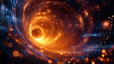 Quantum phenomena illustrated through qubit entanglement and superposition effects. Generative AI