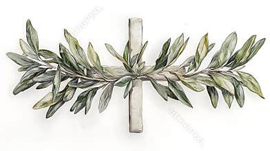 Olive Branch Cross Illustration