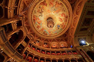 Hungarian State Opera (Magyar Allami Operahaz), a venue with ceiling frescoes