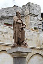 Saint Hieronymus in front of Bethlehem's Church of the Nativity.