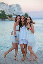 Mixed race teens on summer vacation