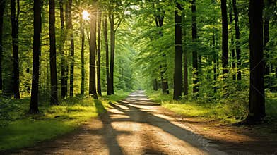 trees light flare background