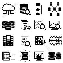 Big data and technology icons