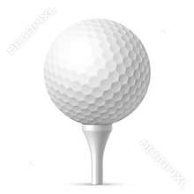 Golf ball on white tee