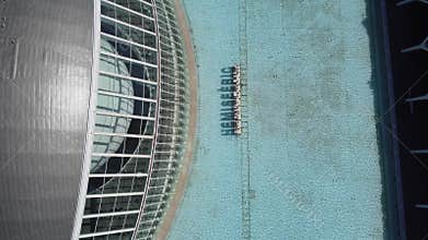 4K Aerial Ascent Over City of Arts and Sciences, Valencia: Hemisferic & Skyline