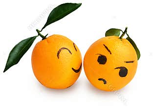 Fresh orange Expression of Lovers Cartoon,Creative Poster