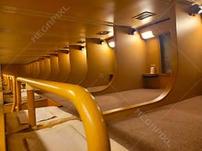 Bunk beds on a Japanese sleeper train