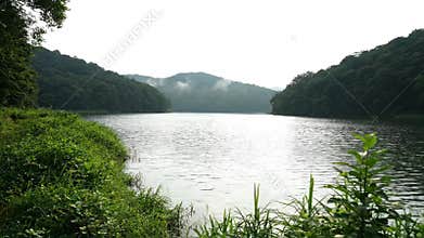 Natural scenery of mountains, rivers and lakes,Generative AI