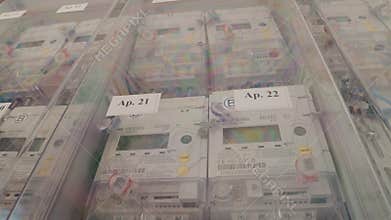 Overview of electrical installations with meters and connected cables