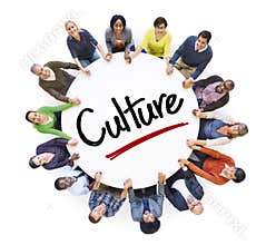 Diverse People in a Circle with Culture Concepts