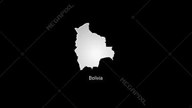 Digital bolivia map revealing on black background