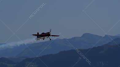 4K High Frame Rate Stunt Aircraft in 90 Degrees Flight In Clear Sky