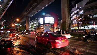 Thailand, Bangkok, Nana Plaza by night.