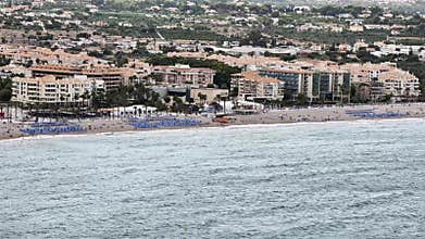 A Stunning Scenic Coastal View with Beautiful Beach and Luxurious Resorts Available