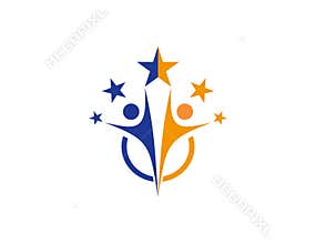 team work logo, partnesrship, education, celebration people icon symbol