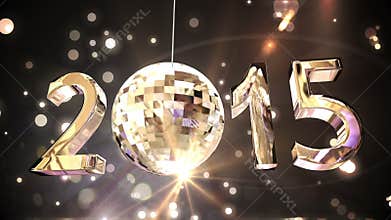 2015 with spinning disco ball