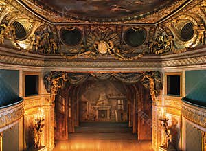 Royal opera stage from the king's balcony at Versailles Palace