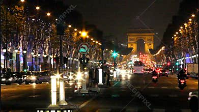 Champs Elysees and Arc de Triomphe