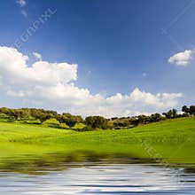 Beautiful landscape with moutains and water