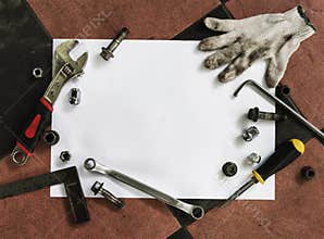 Tools Nails Bolts Mechanical Grease Concept