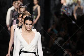 Models walk the runway at the Diane Von Furstenberg fashion show during MBFW Fall 2015