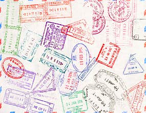Immigration stamp. Passport Stamps