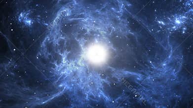 Traveling to the blue nebula with supernova