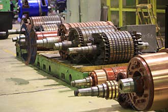 The electric motor rotor of stock.