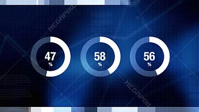 Percentage Pie Charts as Technology, Science, Data Analysis, Business, Finance or Economy illustrative background.