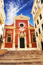 The church of Mitropoli Panagias in Corfu Old Town