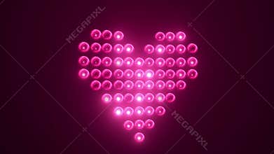 Heart made of light bulbs