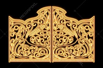 Beautiful shiny iron ornament gates