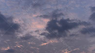 Time lapse of moving cloud with sunset sky