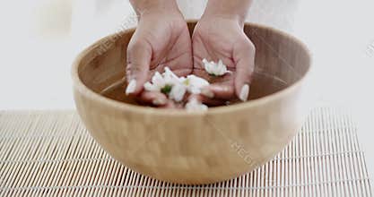 Female Hands With Bowl Of Aroma Water