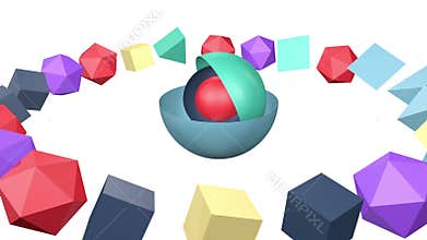 3D objects randomly moving in a loop