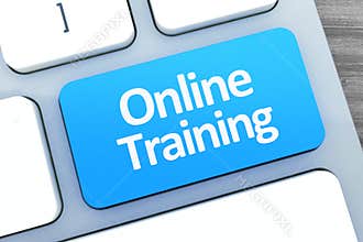 Hot key for Online Training on Modern Computer Keyboard. Top vie