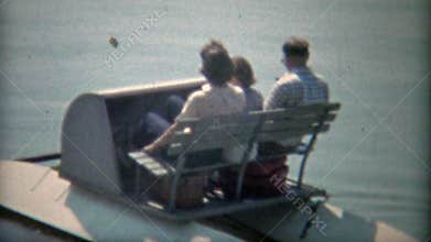 1968: Family packed into a paddleboat on a pond. WASHINGTON DC