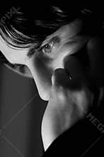 Portait of a depressed young man